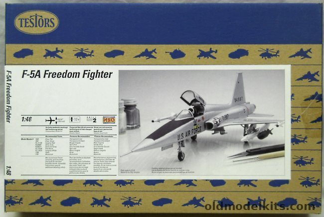 Testors 1/48 Northrop F-5A Tiger Freedom Fighter - USAF 10th Fighter Command Squadron Bien Hoa Vietnam 1965 / First Prototype Edwards AFB 1959, 7521 plastic model kit